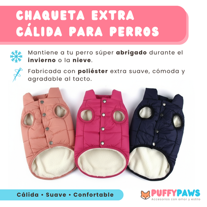 Chaqueta de perro polar acolchada – fácil de poner