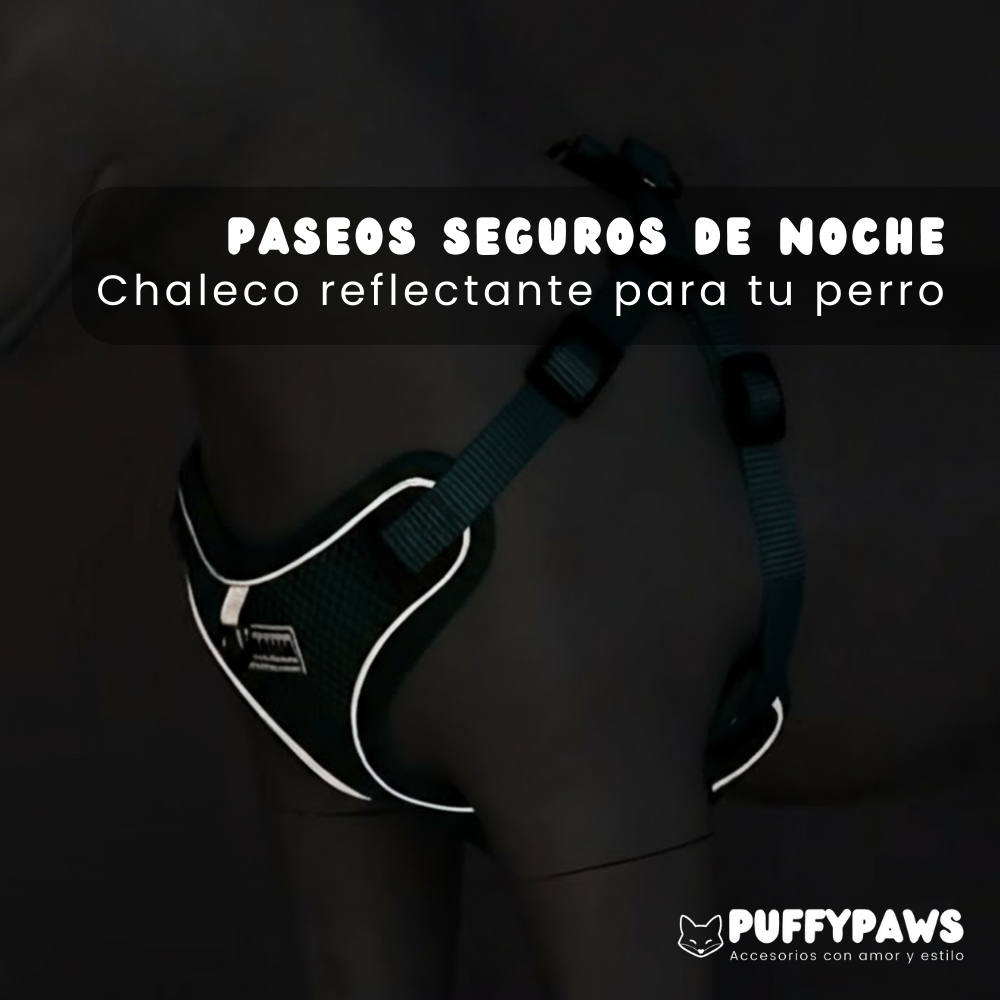 Chaleco arnés para perros con liberación rápida y tiras reflectantes