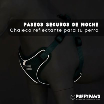 Chaleco arnés para perros con liberación rápida y tiras reflectantes