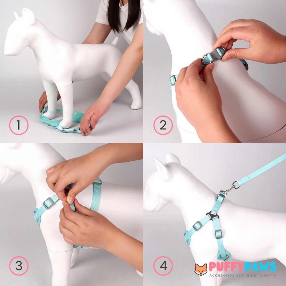 Chaleco arnés para perros con liberación rápida y tiras reflectantes