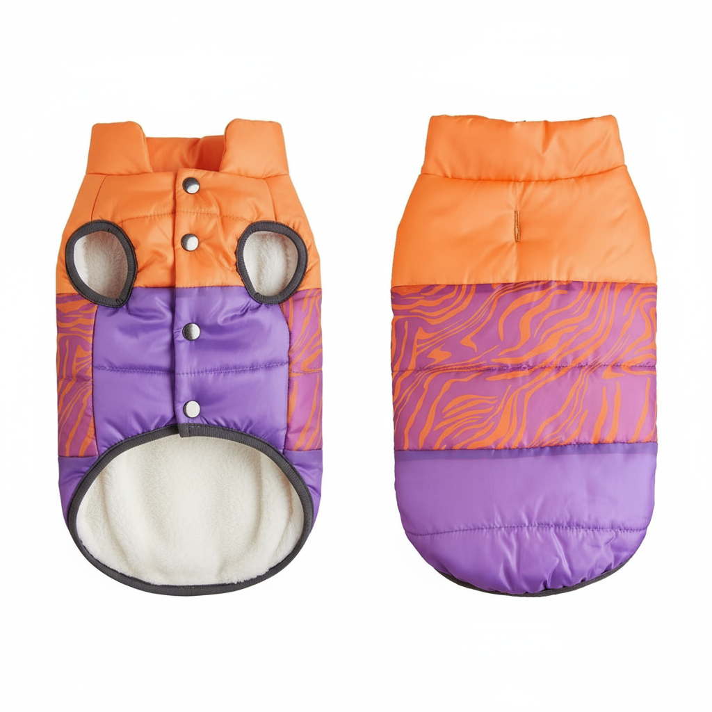 Chaqueta de perro polar acolchada – fácil de poner