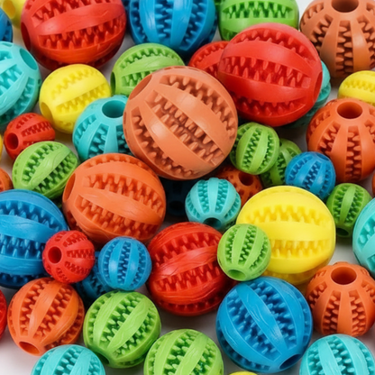 Pelota PuffyBall™ | Dispensador interactivo, mordedor dental y goma natural