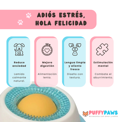 Cuenco giratorio PuffyLick™ | Alimentador lento interactivo 360°