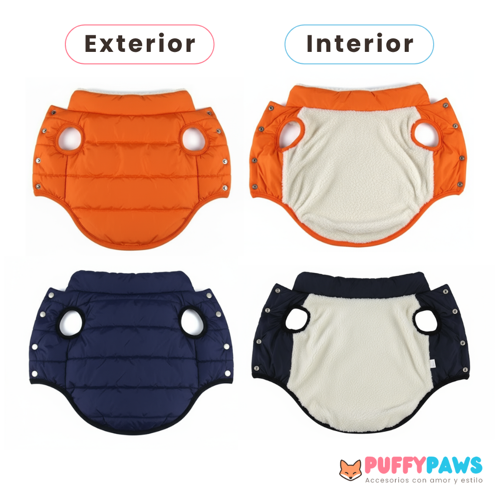 Chaqueta de perro polar acolchada – fácil de poner
