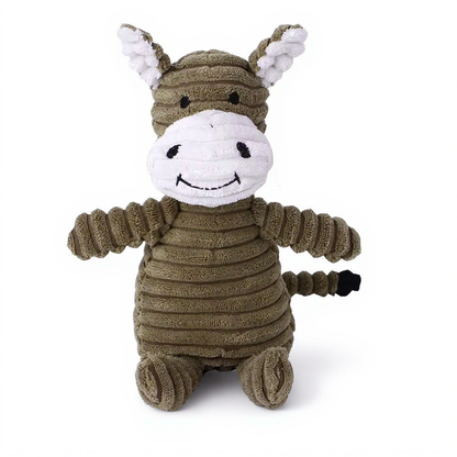 Peluche PuffyFriends™ de pana reforzada | Juguete squeaky con diseño de animales