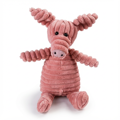 Peluche PuffyFriends™ de pana reforzada | Juguete squeaky con diseño de animales