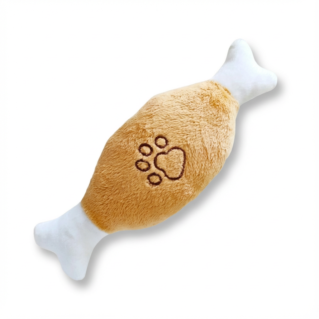 Peluche PuffyFriends™ de pana reforzada | Juguete squeaky con diseño de animales