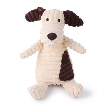 Peluche PuffyFriends™ de pana reforzada | Juguete squeaky con diseño de animales